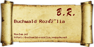 Buchwald Rozália névjegykártya